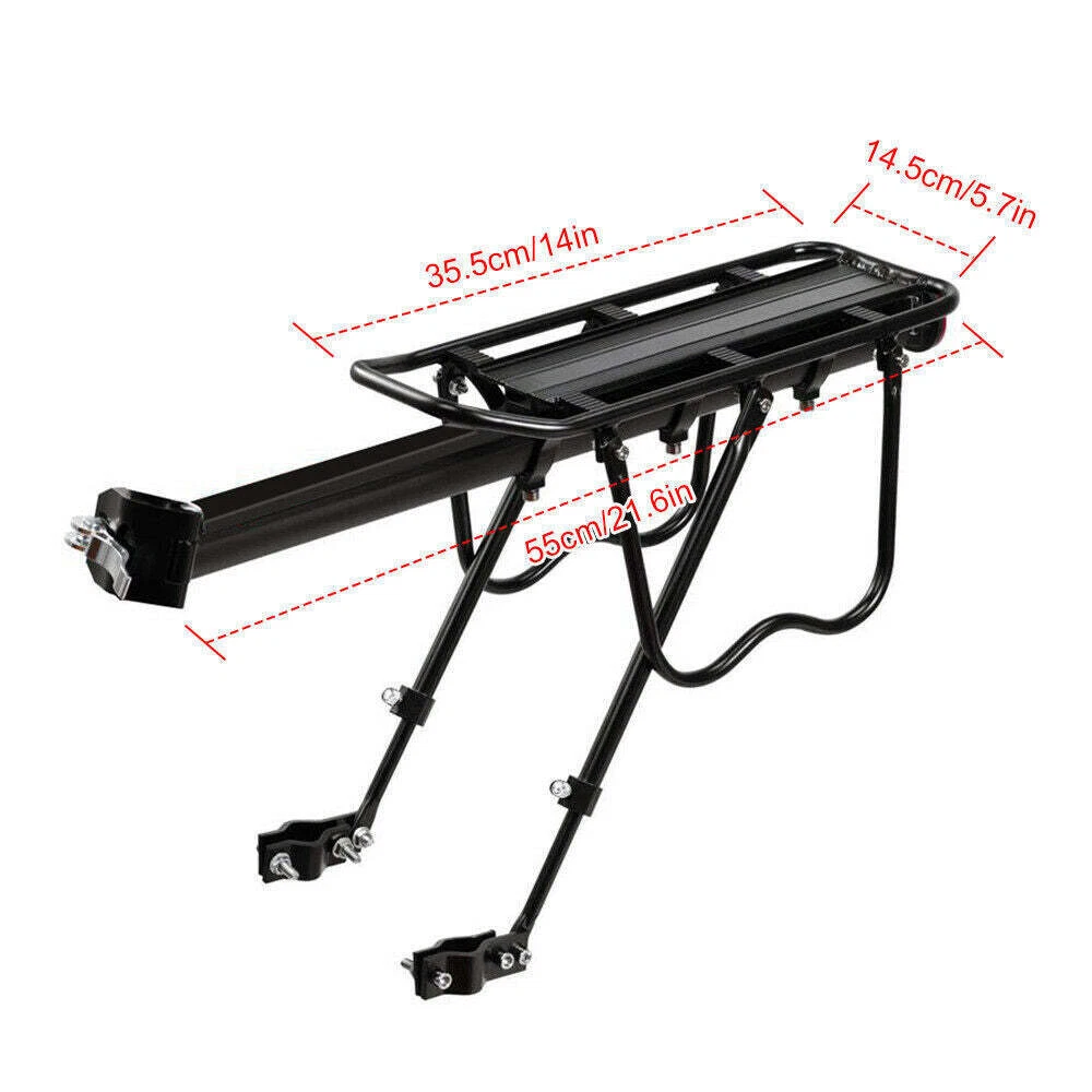 Aluminum Bike Rear Rack Seat Luggage Carrier Bicycle Post Mountain Mount Pannier