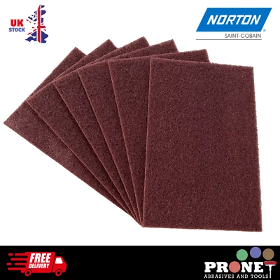 Scotchbrite Hand Pads Non Woven Hand Pads - NORTON Bear Tex 150x230mm FINE - 6PK