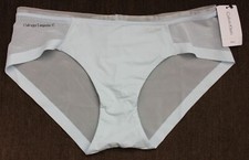 NWT Calvin Klein QF1708 "Sculpted" Nylon with Mesh Bikini, Baby Blue 459 