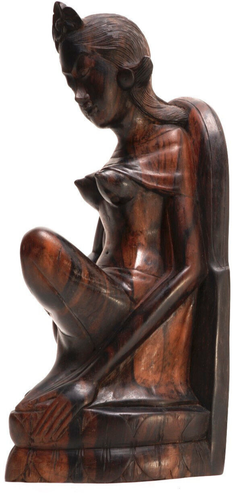 Bali Wood Bookends Hand Carved Set Prince & Princess Couple Sculpture Klungkung - Picture 2 of 13