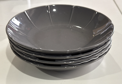 New IKEA STRIMMIG Deep plate 4 Pack Stoneware grey Bowl 9 