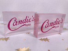 Candies Eyes Eyeglasses Plaque Clear Plastic Advertising Desktop Glasses Vintage