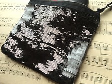 Flip Sequin Make Up Bag. Reversible Mermaid Sequin Pouch Two Tone Sequins Clutch