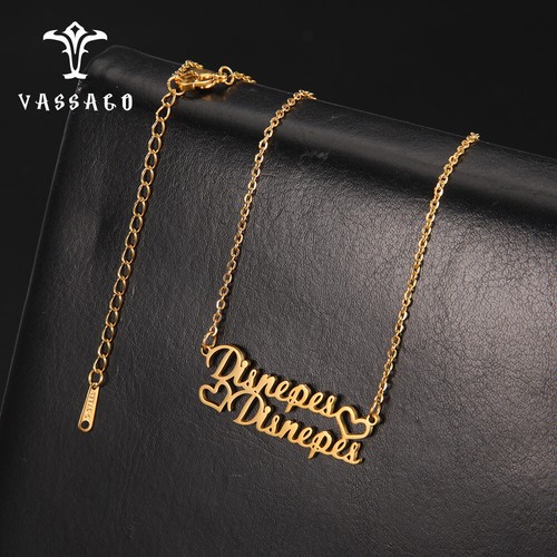 Custom Double Name Necklace Couple Two 