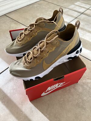 Nike React Element 55 Sneakers 2019 - Metallic Gold/White - Men's US 10.5