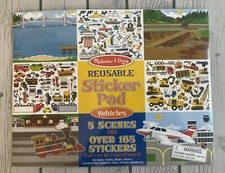 Reusable Sticker Pad Vehicles 165 Melissa  Doug 5 scenes New Sealed
