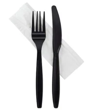 Heavy Duty Meal Kit 3 in 1 (Fork, Knife, Napkin) 250 Pieces