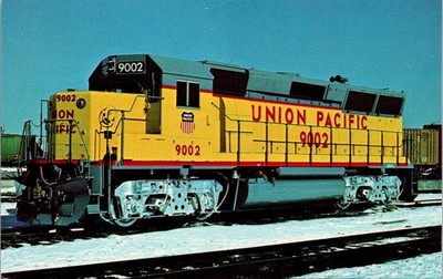 Union Pacific 9002 EMD GP40X Locomotive Chicago IL 1978 Train Postcard