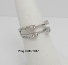 1/3CT Natural Diamond Solitaire Enhancer Guard Wrap Insert Ring 14K White Gold