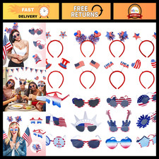20 Pcs 4th of July Party Accessories, American Flag Glasses  USA Headbands, Pat