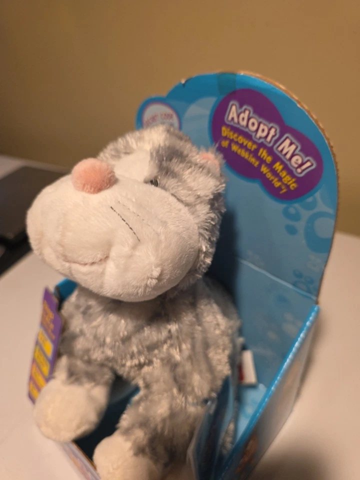 Ganz Webkinz Sterling Gray Stripe Cheeky Cat Plush Stuffed Animal NEW IN BOX  - Image 4 of 4