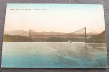 Bear Mountain Bridge Hudson River Postcard  Albertype Card Handcolored 1928