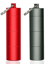 2 Pack Portable Small Pill Case Keychain Purse Pill Holder with 3 Compartments