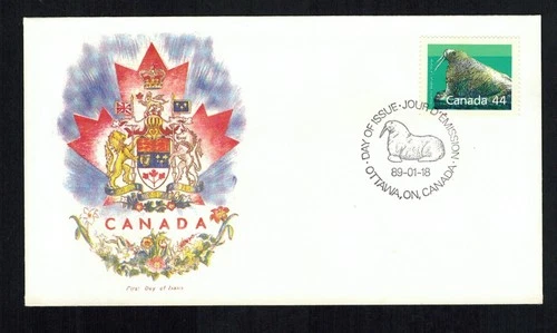 Canada #1171, 1989 44¢ Atlantic Walrus, R. G. Sharpe (RGS) cachet FDC