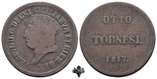 REGNO DUE SICILIE 8 tornesi 1817 Napoli Ferdinando I Borbone