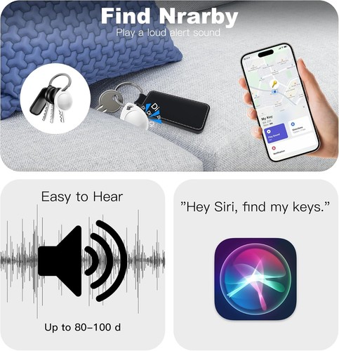 4 Pack Tracker Tags [Apple MFi Certified] Bluetooth Air Tracker Pair with App... - Picture 4 of 9