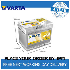 Varta LA60 Leisure Battery AGM 60Ah Dual Purpose for Caravan, Boat & Motorhome