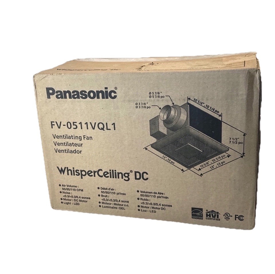 Panasonic WhisperCeiling DC Bath Exhaust Fan LED light 50/80/110