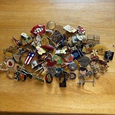 Lot of 94 Assorted Enamel Pins, Disney, Olympic, Brooches, Rock And Roll ,Etc