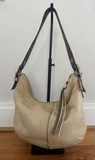 VTG Coach Beige Pebbled Full Grain Leather Large Shoulder Hobo Bag 3227 Y2K