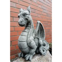 Drache Mystisch Figur Aus Steinguss Drachen Neu Frostfest Steinfigur DE-608