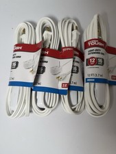 Lot of 4 Hyper Tough 12' Light Duty Extension Cord For Indoor Use 16 Gauge