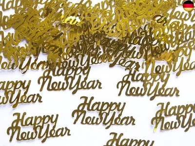 Happy New Year Konfetti 4x2cm 3g Tischdeko Silvester Party Streudeko