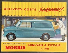 MORRIS Mini Van & Pick up &frac14; Ton Sales Brochure Aug 1962  Ref H&E 62153