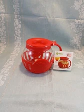 ECOLUTION MICRO-POP 1 1/2" RED MICROWARE POPCORN POPPER, GLASS BRAND NEW.
