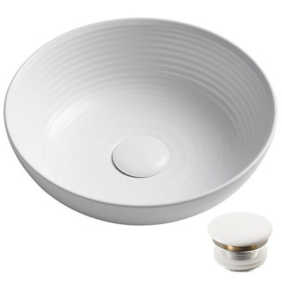 Kraus KCV-204G-20 Viva 13'' Circular Vitreous China Vessel - White