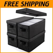Durable CD/DVD Storage Boxes - 4 Pack - Water Repellent