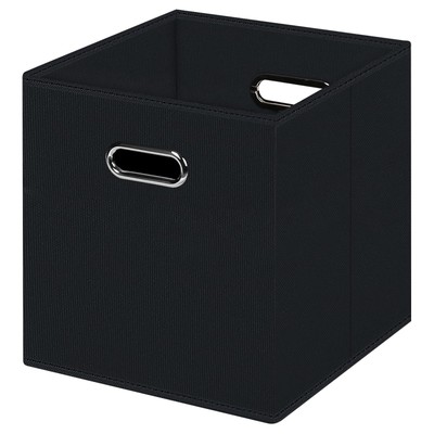 HEAYEEG Black Foldable Storage Cubes Bins , Fabric Box 1 Pack, 