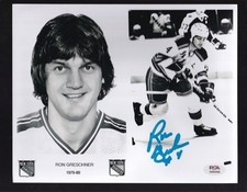 Ron Greschner Autographed 8x10 Photo NY Rangers 1979-80 Team RP PSA Authentic