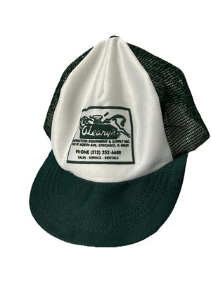 Vintage 80s Cleary Contractors Equipment & Supply Inc. Snapback Trucker Mesh Hat