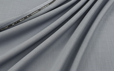 Light Gray sharkskin Suiting Fabric Cashmere Wool