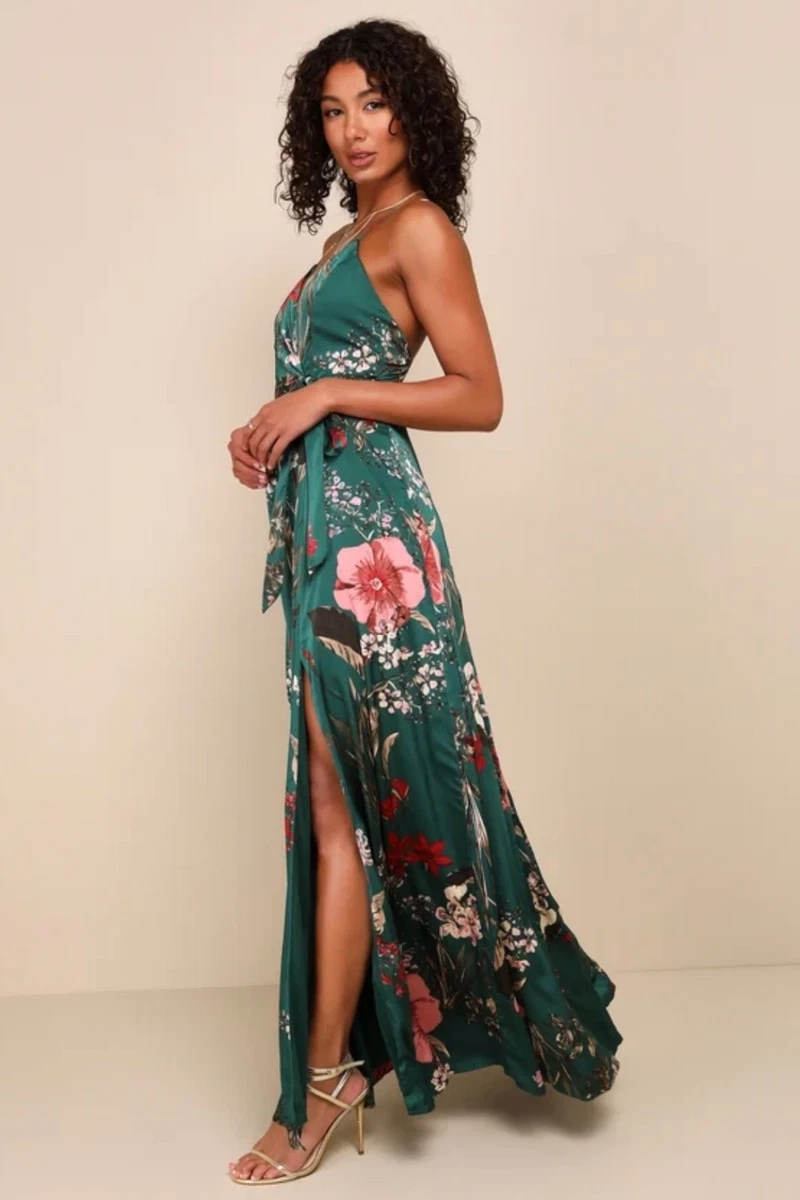 Satin Green Maxi Dresses for Women for sale | eBay