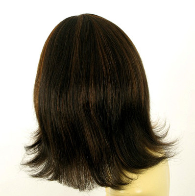 Perruque Femme 100% Cheveux Naturels Mi-longs - Couleur Noir/cuivré Méché (1b30), Mode, Neuve Avec étiquettes
