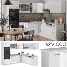 Cucina modulare blocco cucina angolare ad incasso cucina R-Line bianco Vicco