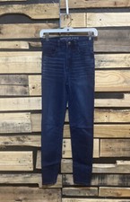 American Eagle Highest Rise Jegging Jeans Womens Size 00 Stretch Crop Denim Blue