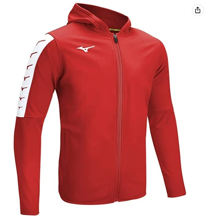 Red Mizuno Bonded Hooded Fleece Lined Jacket - NEW (SMALL) | eBay