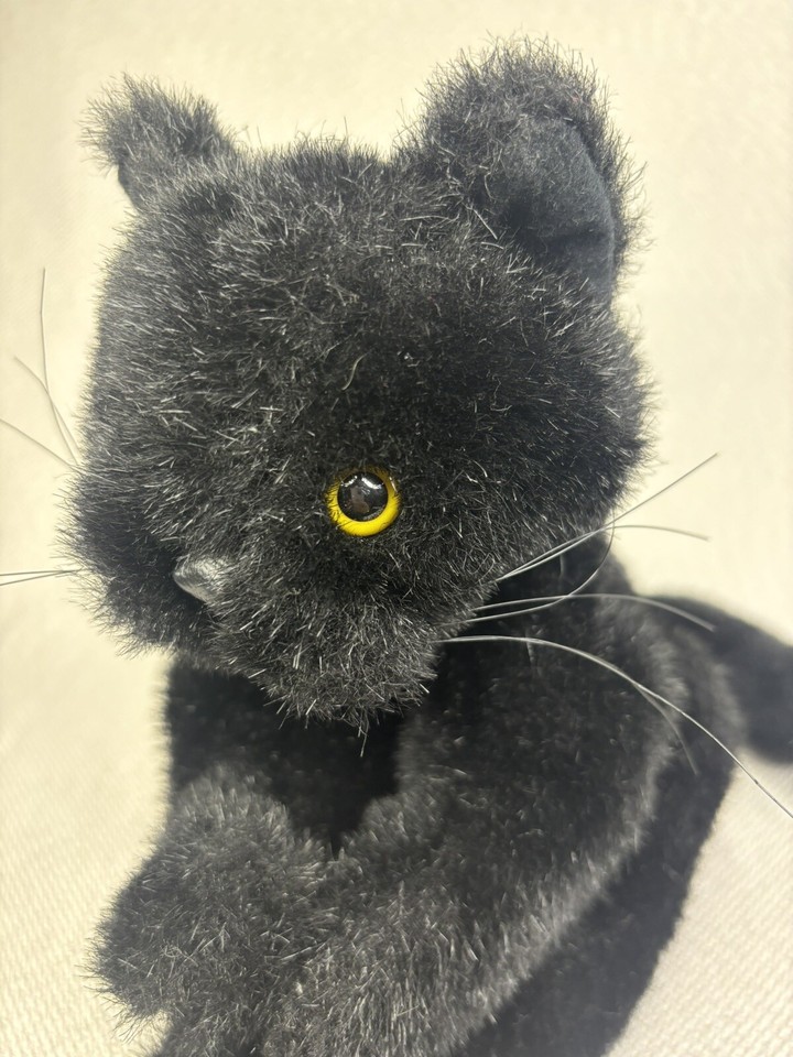 Folktails Black Cat Hand Puppet Kitty Folkmanis Hook Loop Paws Toy