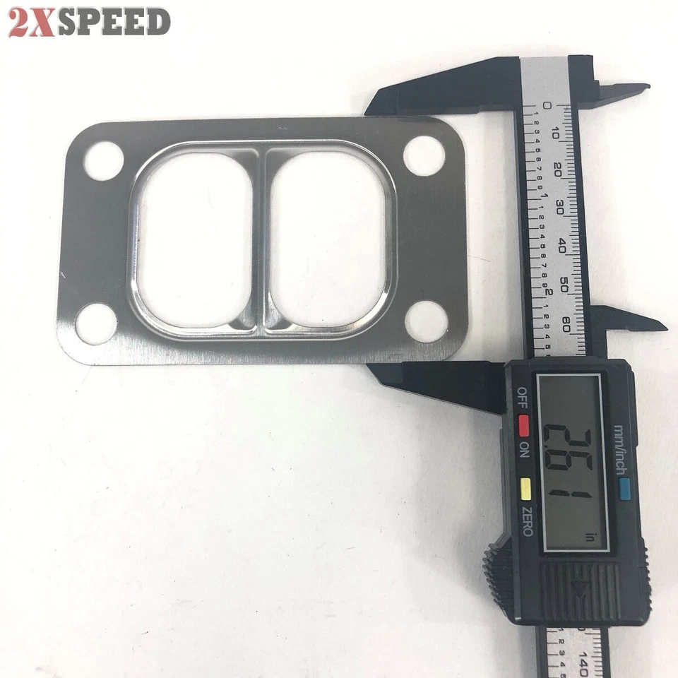 Junta turbo de alimentación de entrada dividida T3 juntas de acero inoxidable de doble desplazamiento 4 pernos Foto 3 de 4