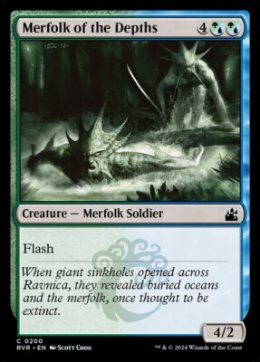 MTG Magic the Gathering Merfolk of the Depths (200/573) Ravnica Remastered LP