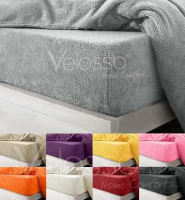 Teddy Fleece Duvet Cover Bedding Set Fitted Sheet Pillowcase Bolster Thermal