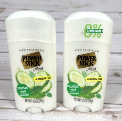Power Stick For Her Aluminum Free Cucumber Mint Deodorant 2.5oz (2 Pack)
