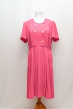 Vintage Liz Claiborne womens dress pink pleated midi M 90s