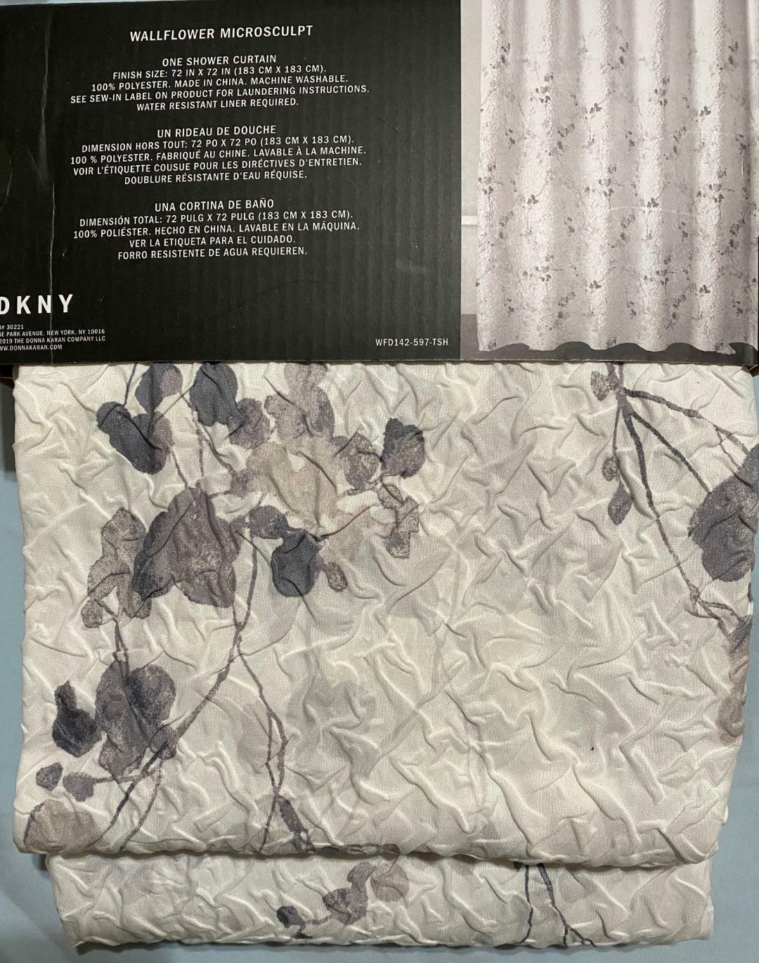 DKNY Microsculpt Shower Curtain 72" x 72" (183 x 183 cm) New | eBay