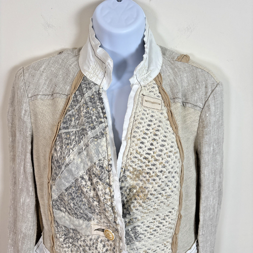 Elisa Cavaletti Daniela Dallavalle Jacket Sz XS Linen Cotton Stretch Art to Wear - Picture 2 of 18