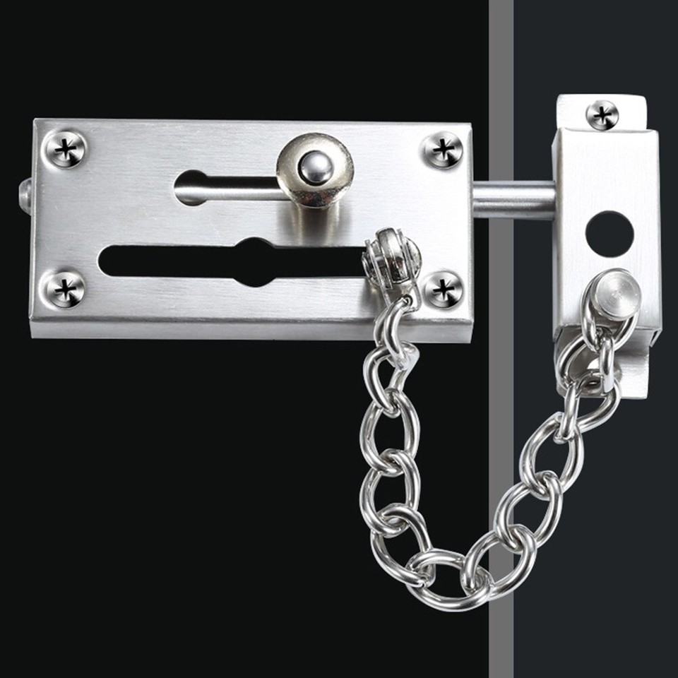 Silver Security Door Chain Apartment And Hotel Door Safe Guard Lock