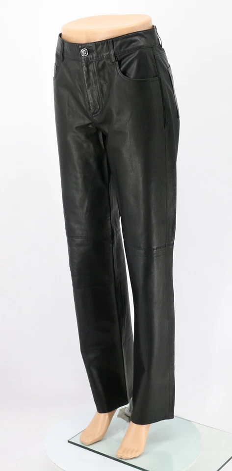 SHOREDITCH SKI CLUB JADA WOMENS LEATHER PANTS UK S BLACK RRP £632 EG